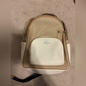 Coach Beige and Ivory Leather Backpack